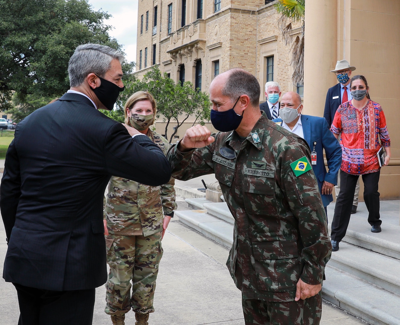 Brig. Gen. Alcides V. Faria, Jr., U.S. Army South Deputy Commanding General of Interoperability, met with San Antonio Mayor Ron Nirenberg and City of San Antonio Municipal Government officials during their visit to Joint Base San Antonio-Fort Sam Houston July 29. They were interested in learning JBSA-Fort Sam Houston's daily missions as well as the U.S. Army South missions with its partner nations.