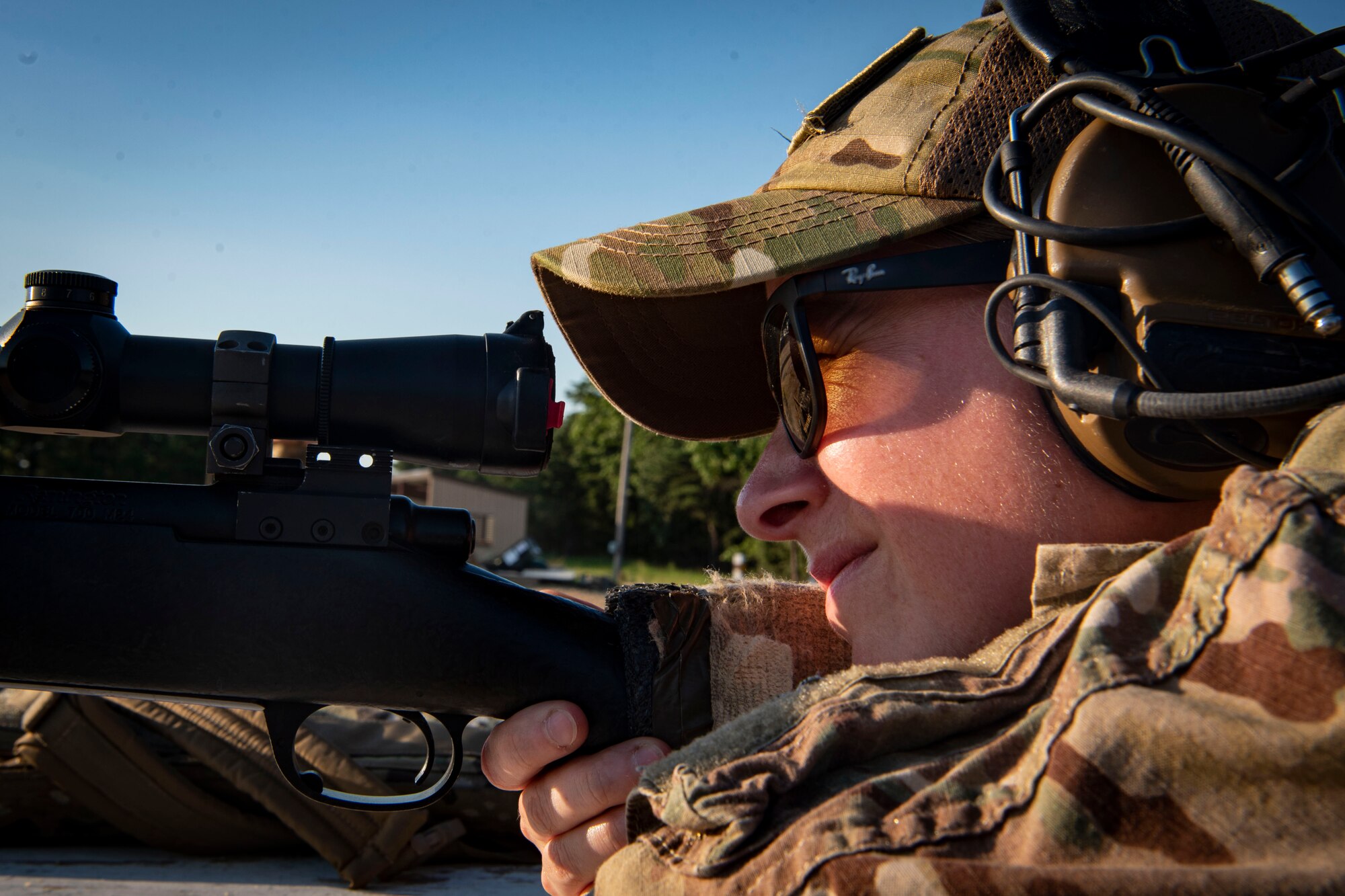 Photo of an Airman firing an M24 sniper rifle.