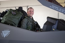 U.S. Air Force 1st Lt. Billy Mullis, 356th Fighter Squadron F-35A Lightning II pilot, poses for a photo at Lockheed-Martin in Fort Worth, Tx, July 30, 2020. Mullis had the privelidge of flying the 354th FW flagship to its homestation at Eielson Air Force Base, AK. (Lockheed Martin photo by Chris Hanoch)