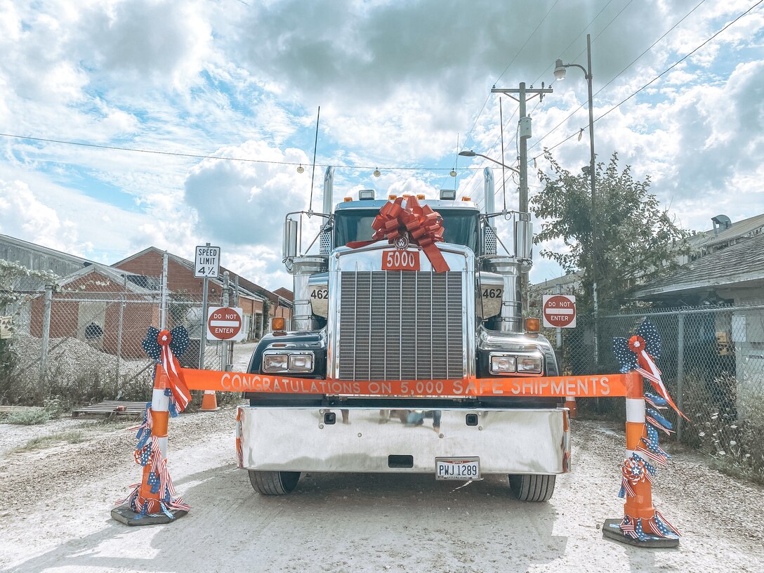 Five-thousandth shipment of FUSRAP-related material on the scales at the Luckey Site.  Each truckload averages approximately 16.5 tons of FUSRAP-related material.