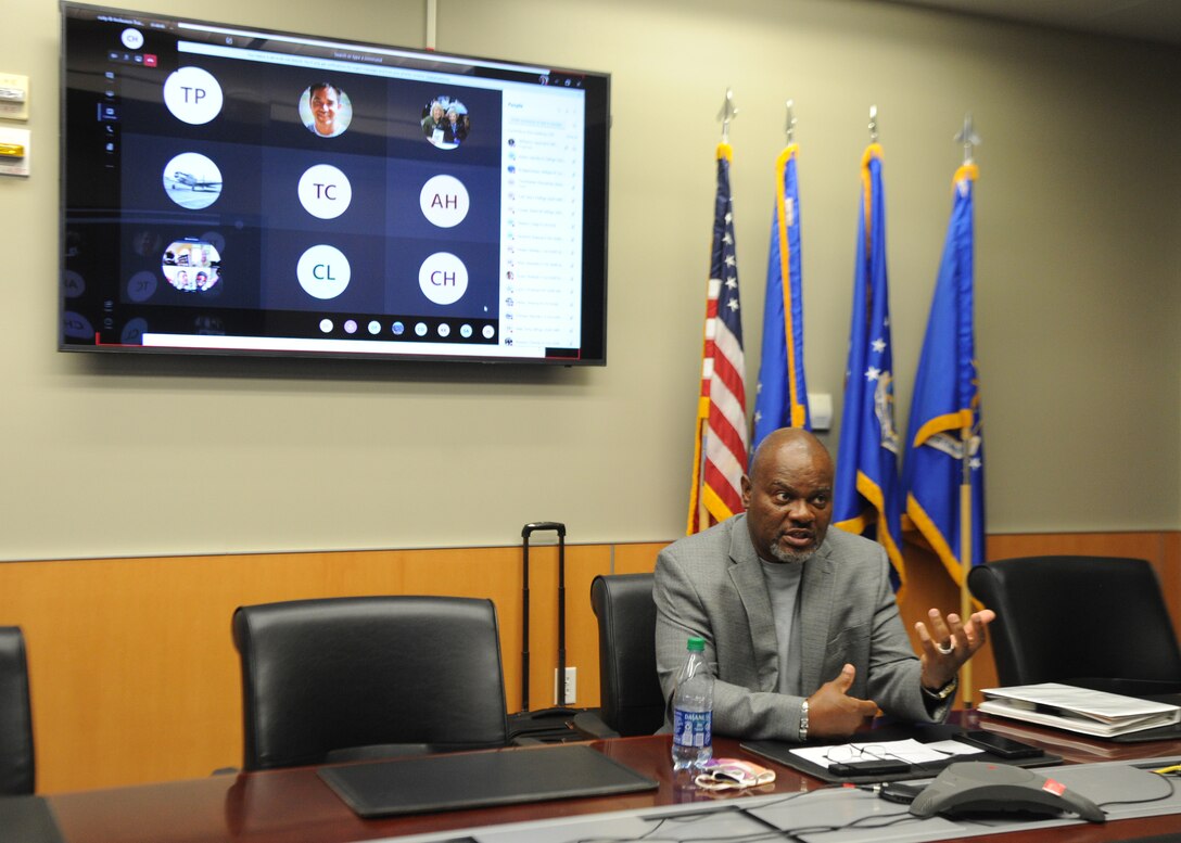 G. Lee Floyd, Air Force Reserve Command chief diversity officer, facilitates virtual Diversity & Inclusion Awareness training and guided discussions about racial relations for Headquarters Air Reserve Personnel Center leaders July 28, 2020. Due to COVID-19 related requirements, many of the senior level civilians and officers and enlisted members in attendance participated virtually. (U.S. Air Force photo by Master Sgt. Leisa Grant)