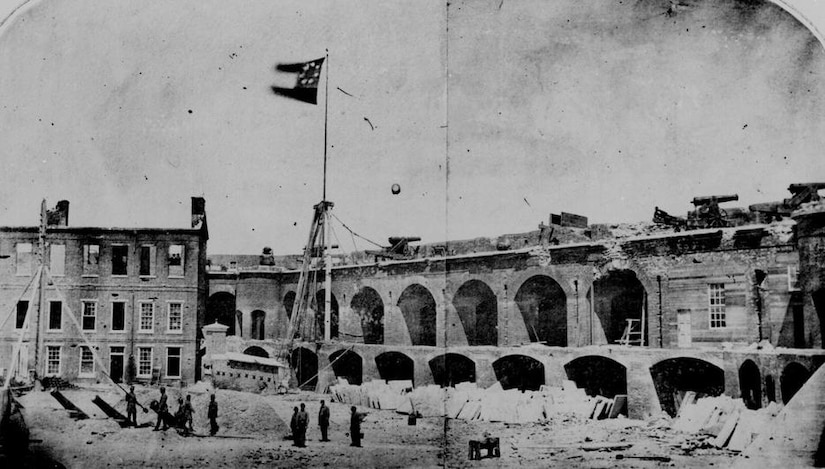 A Civil War-era photograph of a southern fort.