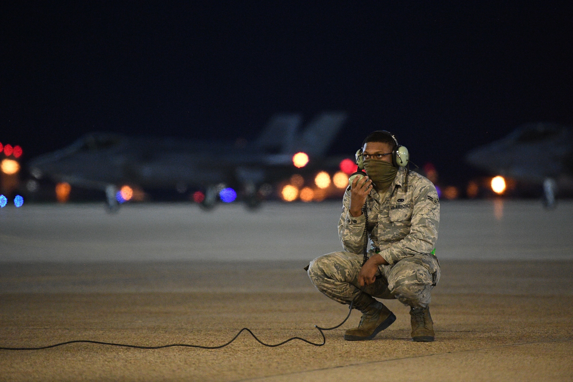 A photo of the 421st Fighter Squadron deployment to the Middle East.