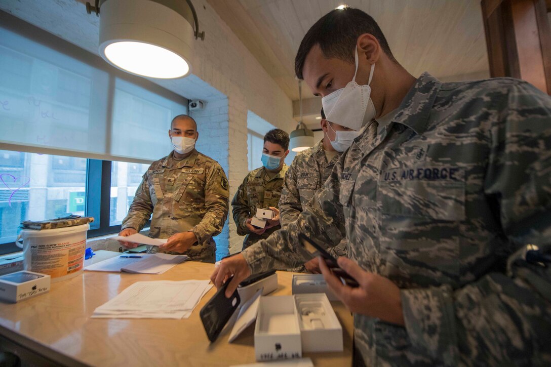 Soldiers and airmen working side by side.