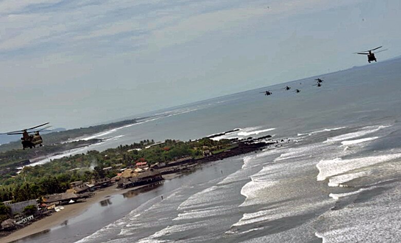 JTF Bravo Army South Conduct Large Formation Helicopter Exercise In 