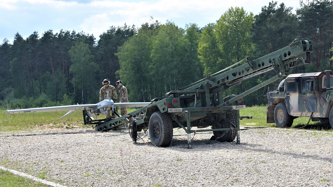 1st Cavalry Division RQ7B Shadow drone launch