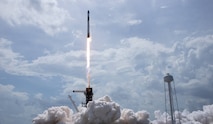 A SpaceX Falcon 9 rocket, carrying the company's Crew Dragon spacecraft, launches from Launch Complex 39A on NASA’s SpaceX Demo-2 mission to the International Space Station with NASA astronauts Robert Behnken and Douglas Hurley onboard, May 30, at Kennedy Space Center, Florida. The Demo-2 mission is the first launch with astronauts of the SpaceX Crew Dragon spacecraft and Falcon 9 rocket to the International Space Station as part of the agency’s Commercial Crew Program. The test flight serves as an end-to-end demonstration of SpaceX’s crew transportation system. A new era of human spaceflight is set to begin as American astronauts once again launch from American soil on an American rocket to low-Earth orbit for the first time since the conclusion of the Space Shuttle Program in 2011. (NASA photo)