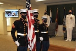 Color guard presents nation's flag at ceremony
