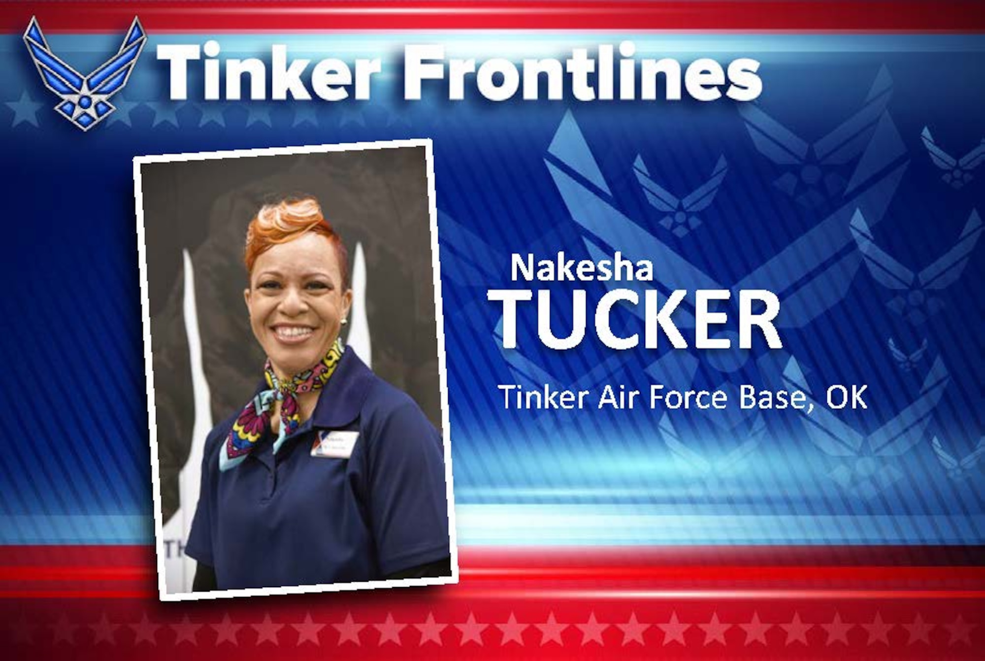 Nakesha Tucker is the Military Clothing and Sales manager and has worked in this store for five years.