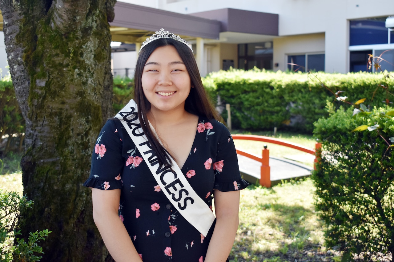 Prom princess poses for a photo.