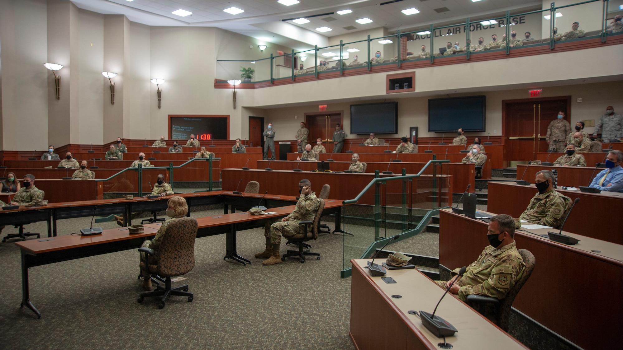 Members of the 6th Air Refueling Wing leadership team convene June 1, 2020, at MacDill Air Force Base, Fla.