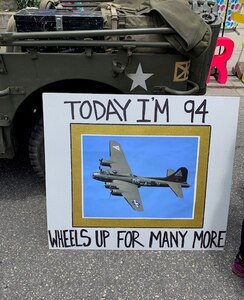World War II veteran Raul Garza’s family and friends created a drive-by party in honor of his 94th birthday.
