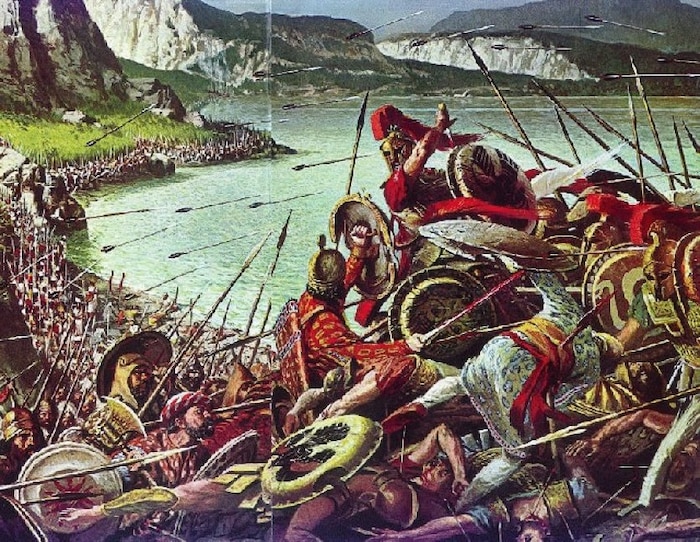 The Battle of Thermopylae was fought between an alliance of Greek city-states, led by King Leonidas of Sparta, and the Persian Achaemenid Empire over the course of three days, during the second Persian invasion of Greece. Leonidas was a master of what we now recognize as information warfare.