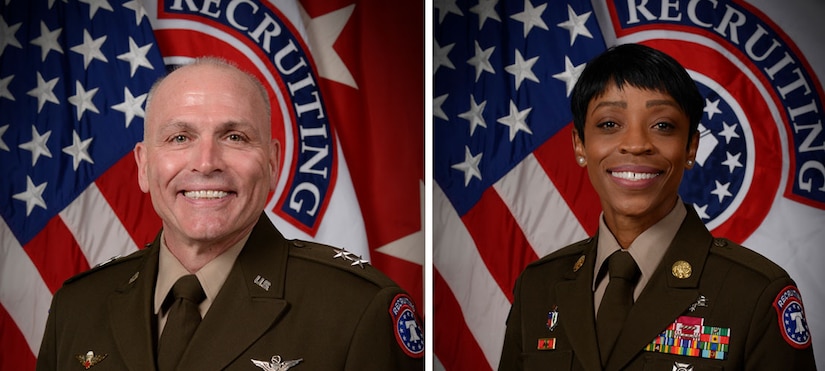 a man and a woman next to each other in uniform.