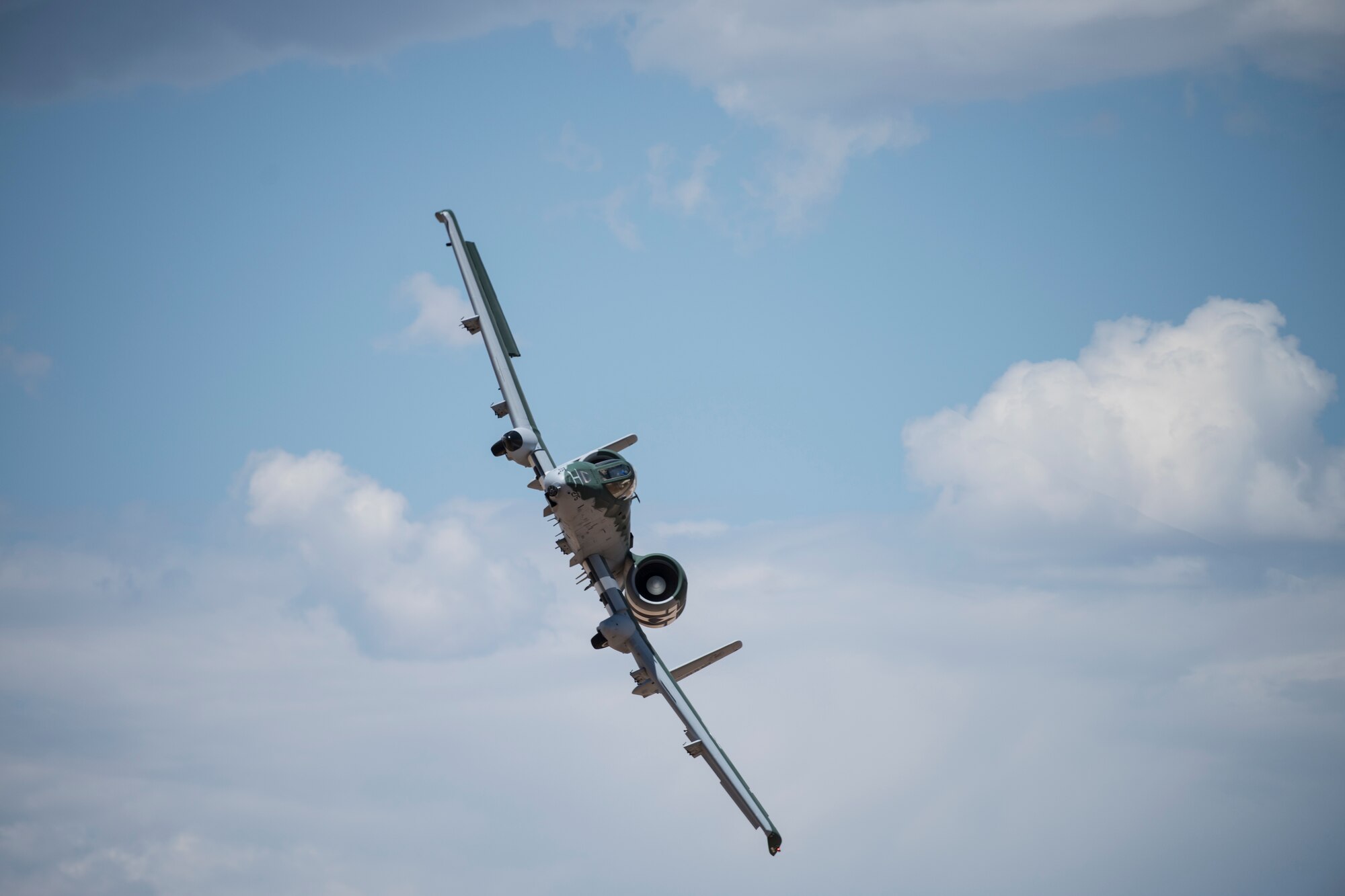 A photo of an A-10 flying