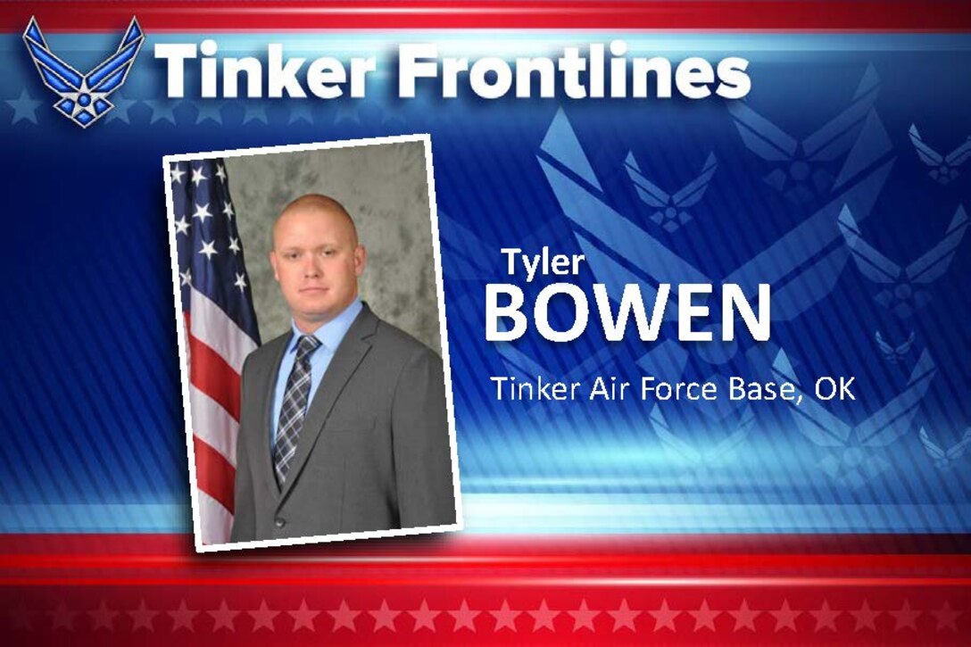 Tyler D. Bowen is a logistics management specialist in the 72nd Logistics Readiness Squadron. He served for eight-and-a-half years in the Air Force and has one year of civil service.