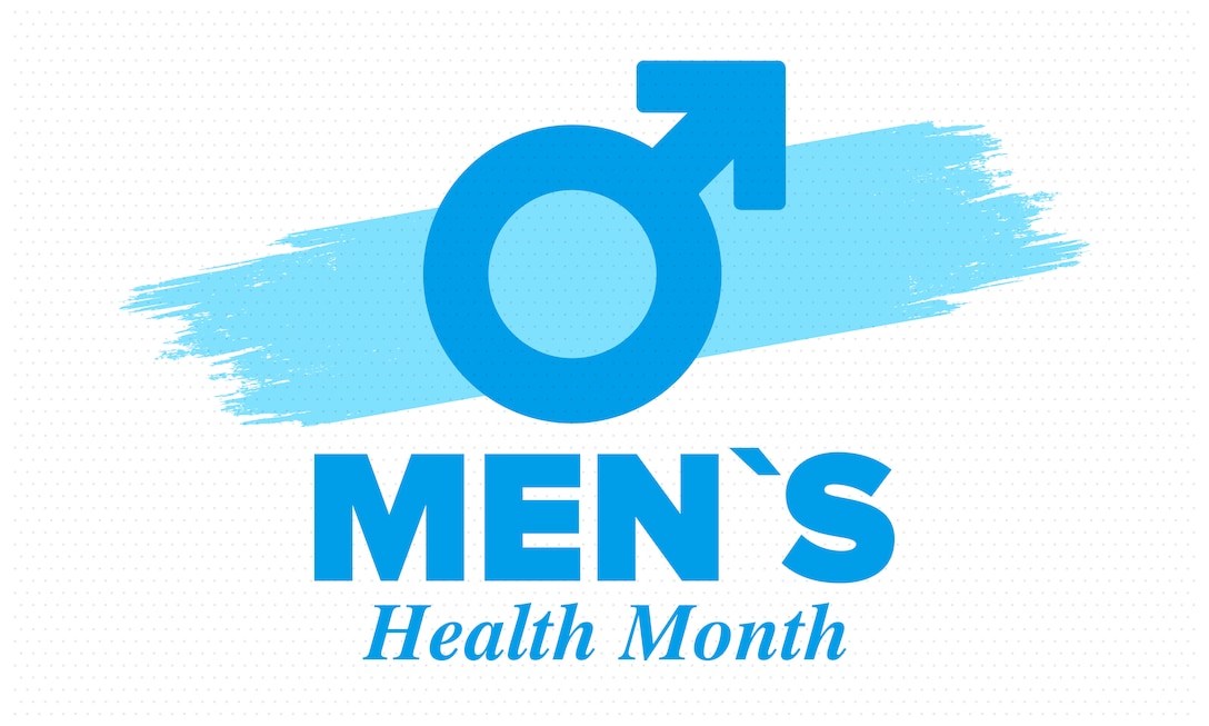 Graphic shows the symbol for male and says "Men's Health Month."