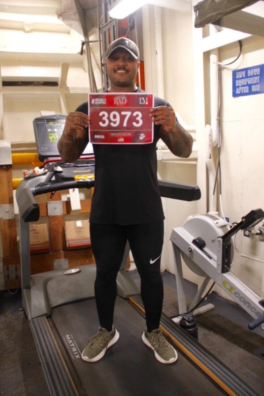 Donald Cook Sailors Run USMC "Historic Half" Marathon