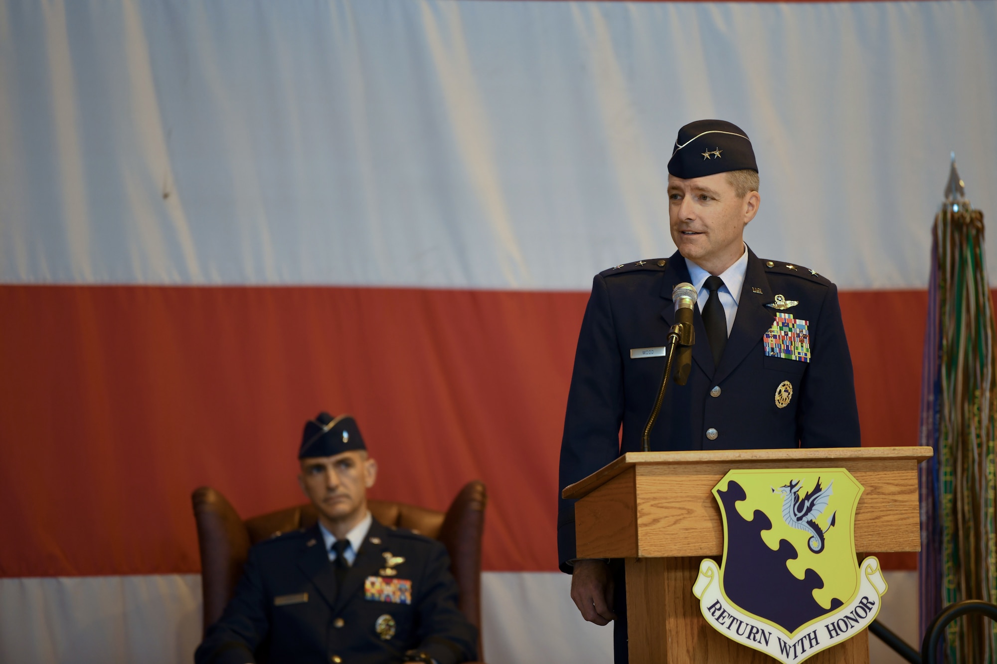U.S. Air Force Brig. Gen. Daniel T. Lasica, relinquished command of the 31st Fighter Wing  to U.S. Air Force Brig. Gen. Jason E. Bailey, Aviano Air Base, Italy, June 5, 2020.