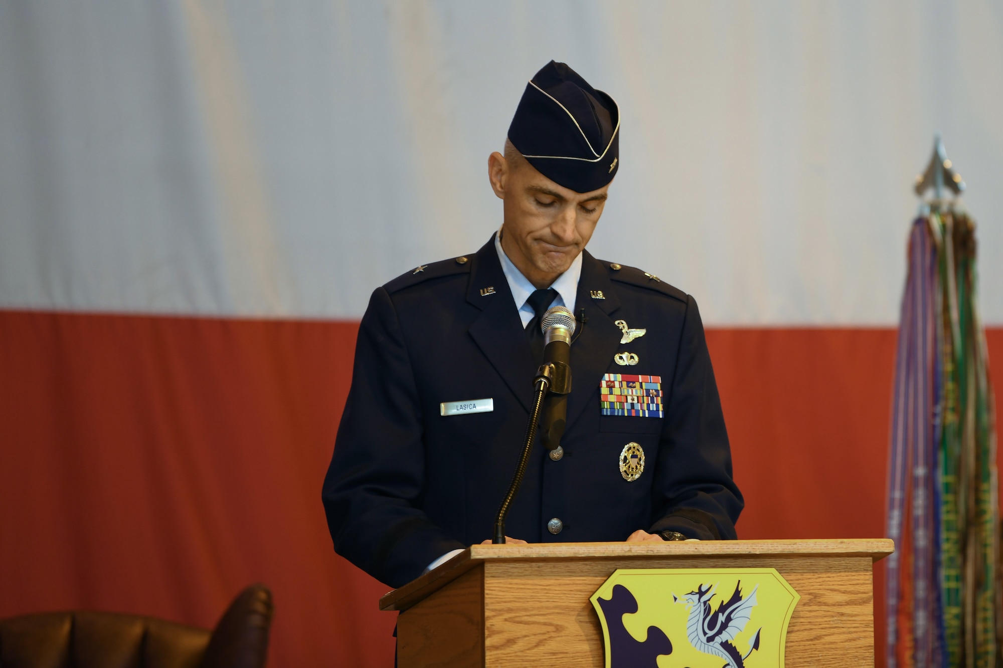 U.S. Air Force Brig. Gen. Daniel T. Lasica, relinquished command of the 31st Fighter Wing  to U.S. Air Force Brig. Gen. Jason E. Bailey, Aviano Air Base, Italy, June 5, 2020.