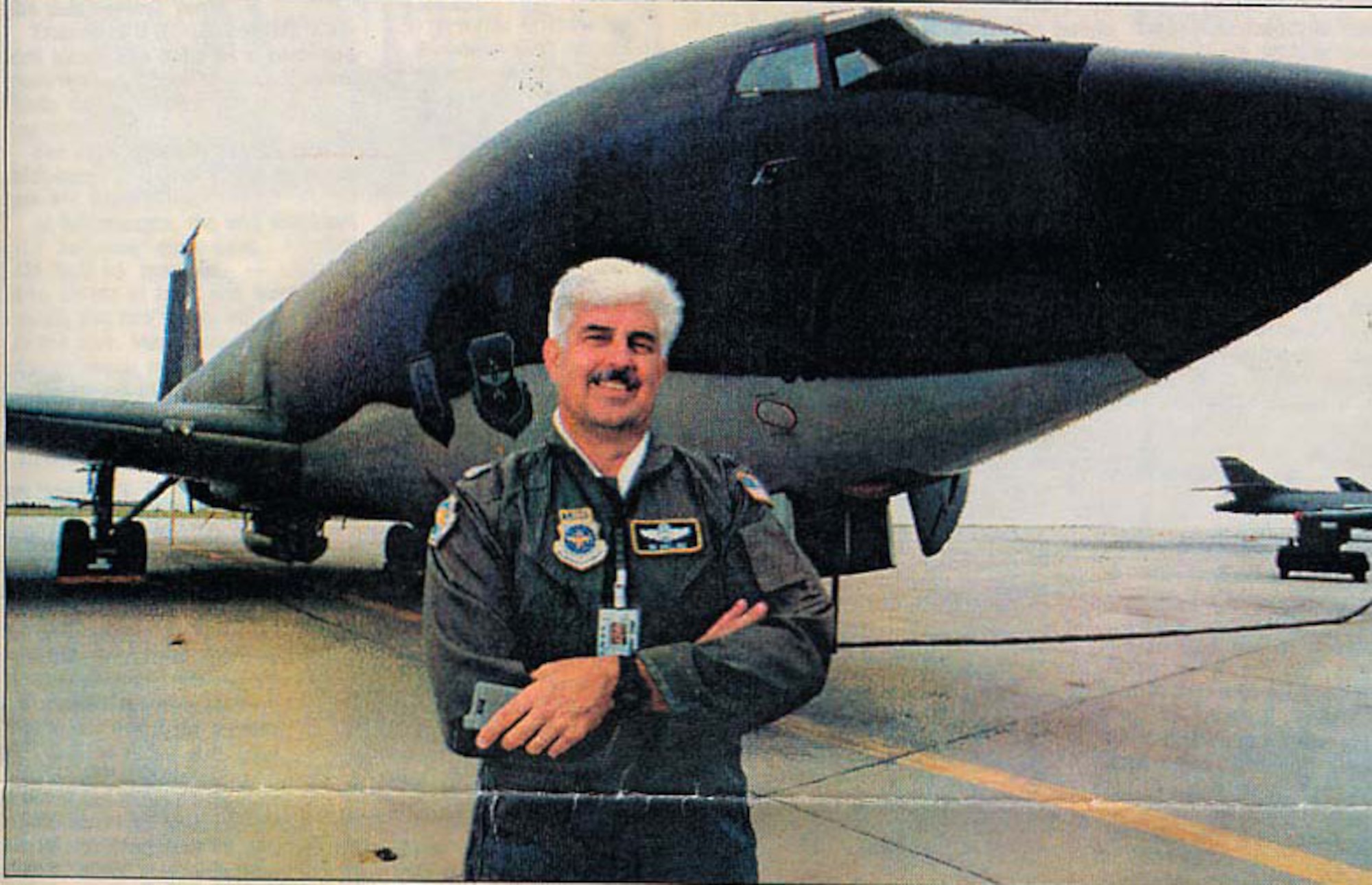 Col. Vik Malling, the first commander of the 931st Air Refueling Group, at McConnell poses on the flightline for a local paper announcing the establishment of the 931 ARG at McConnell in an undated photo at McConnell Air Force Base, Kan.  Then a Group, the 931st was the Air Force's first associate Reserve unit for the KC-135 Stratotanker.