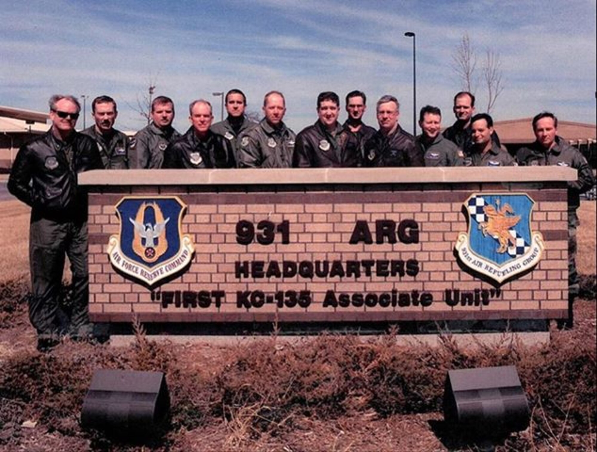 In an undated photo, the original 931st Air Refueling Group KC-135 Stratotanker navigators pose for a photo at McConnell Air Force Base, Kan. The 931st Air Refueling Wing, then a Group, stood up at McConnell Jan 1., 1995.  Members have traveled all over the world and been a major force in defending the United States.