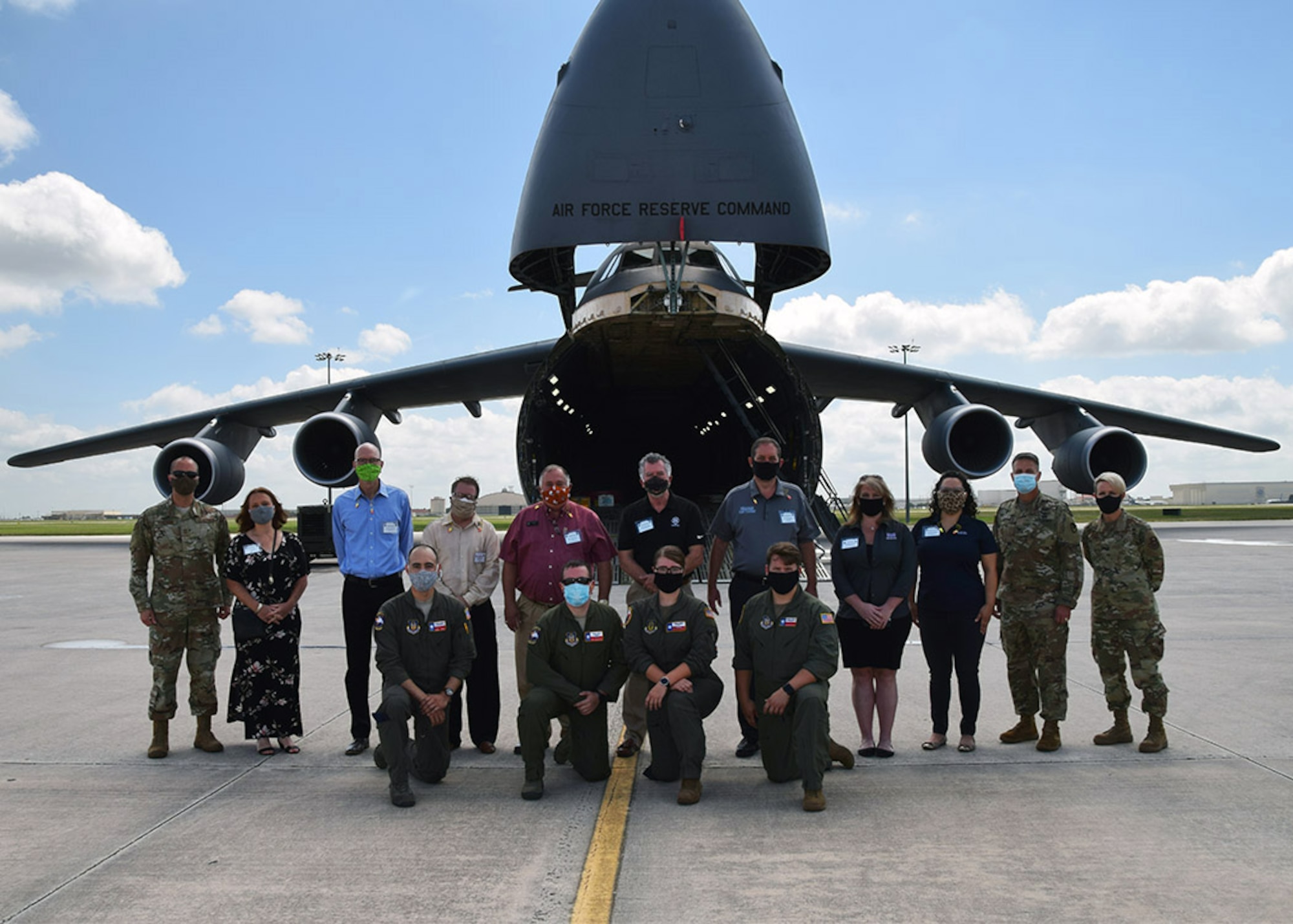 Brig. Gen. Laura L. Lenderman, 502nd Air Base Wing and Joint Base San Antonio, Texas commander, along with JBSA honorary commanders toured an Alamo Wing C-5M Super Galaxy, June 5, 2020 at JBSA-Lackland.