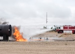 Airmen with the Gowen Field Fire Department train to extinguish aircraft fires at a local fire department training site, June 6, 2020, Boise, Idaho. This training prepares the unit to fight live fires during runway emergencies.