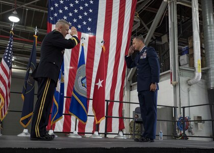 Col. Daniel Boyack, commander Utah Air National Guard, promotes to the rank of Brigadier General at a promotion ceremony at Roland R. Wright Air National Guard Base, Salt Lake City, Utah on June 6, 2020.