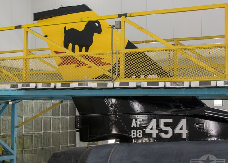 The 8th Aircraft Maintenance Unit F-16 Viper flagship sits at the 8th AMU, June 4, 2020, on Holloman Air Force Base, N.M. The aircraft received a repaint which is a long stand tradition that allows the aircraft to be showcased with distinguishing and identifiable markings of their respective unit. (U.S. Air Force photo by Senior Airman Collette Brooks)