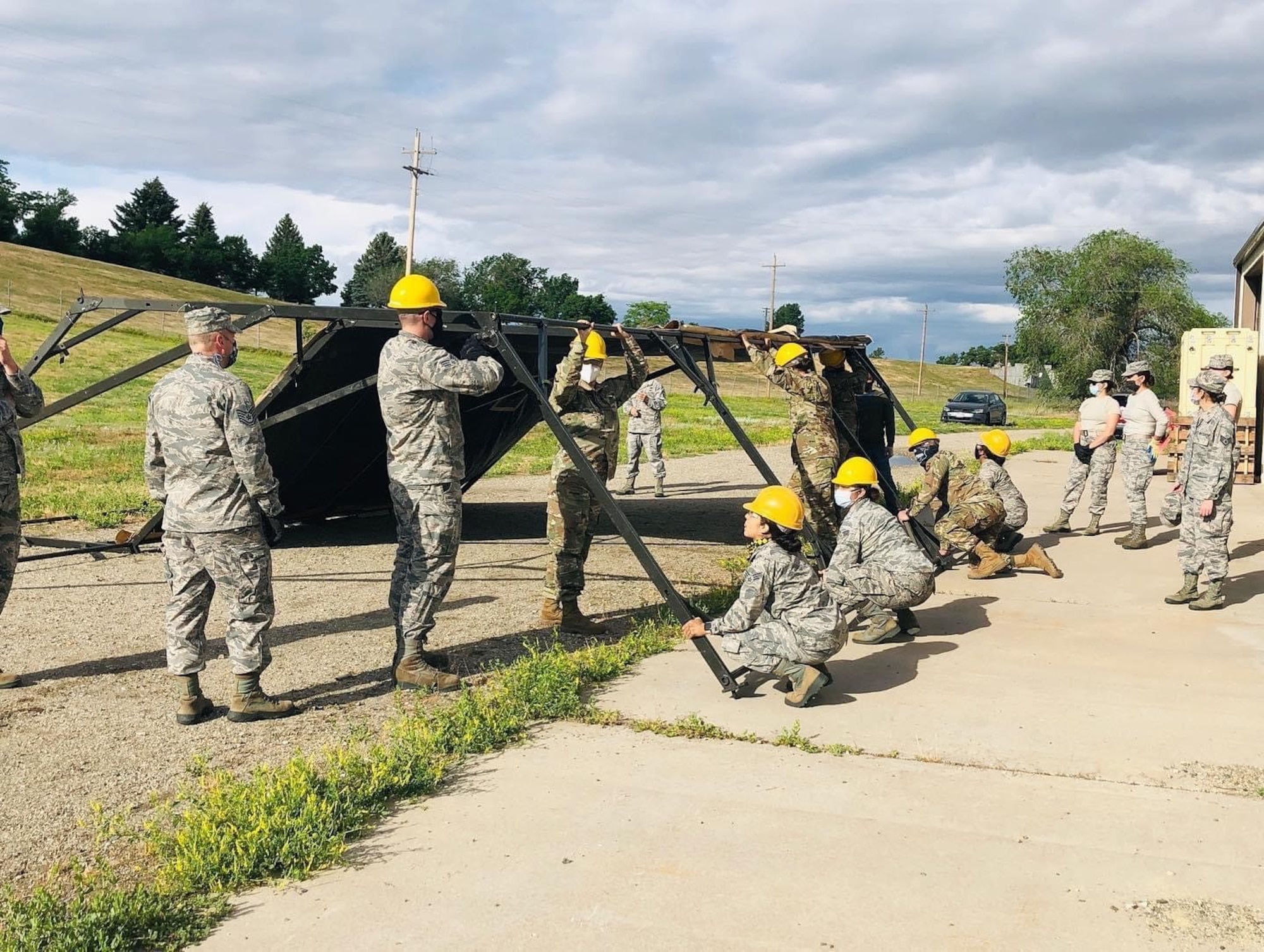 Air Force reservists in the 419th Force Support Squadron raced to set up a field kitchen during the Unit Training Assembly at Hill Air Force Base, Utah, June 7.