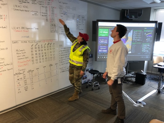 Capt. Patrick M. Border assists the U.S. Army Corps of Engineers South Pacific Division in identifying potential locations for alternate care facilities in the fight against COVID-19. Border is assigned to the U.S. Army Engineering Research and Development Center’s Coastal and Hydraulics Laboratory in Vicksburg, Miss.