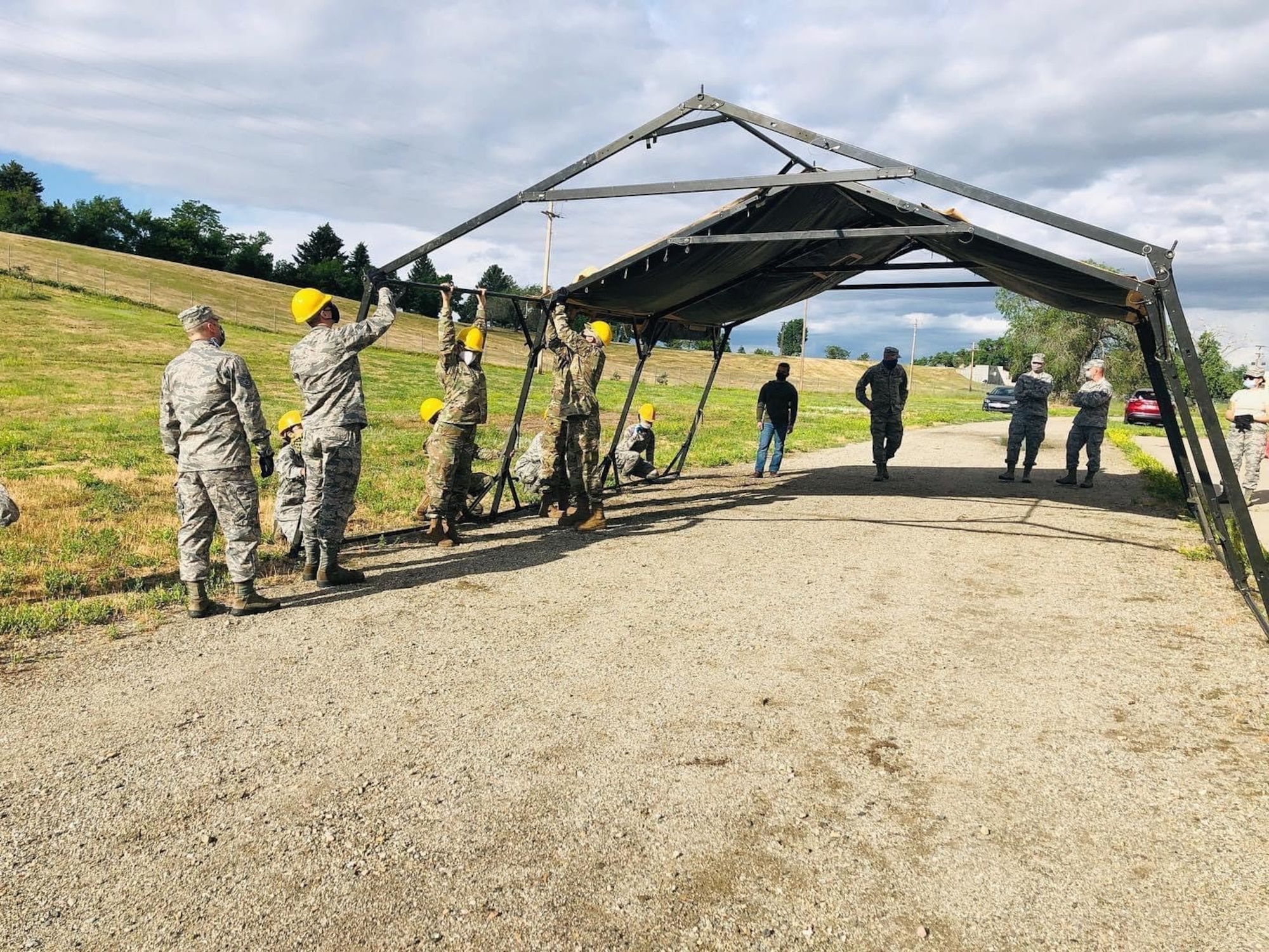 Air Force reservists in the 419th Force Support Squadron raced to set up a field kitchen during the Unit Training Assembly at Hill Air Force Base, Utah, June 7.