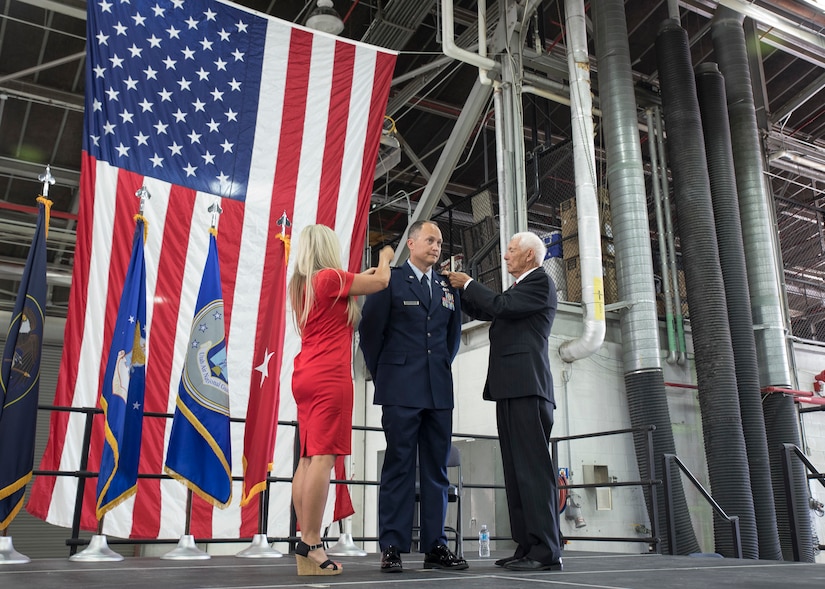 Col. Daniel Boyack, commander Utah Air National Guard, promotes to the rank of Brigadier General at a promotion ceremony at Roland R. Wright Air National Guard Base, Salt Lake City, Utah on June 6, 2020.