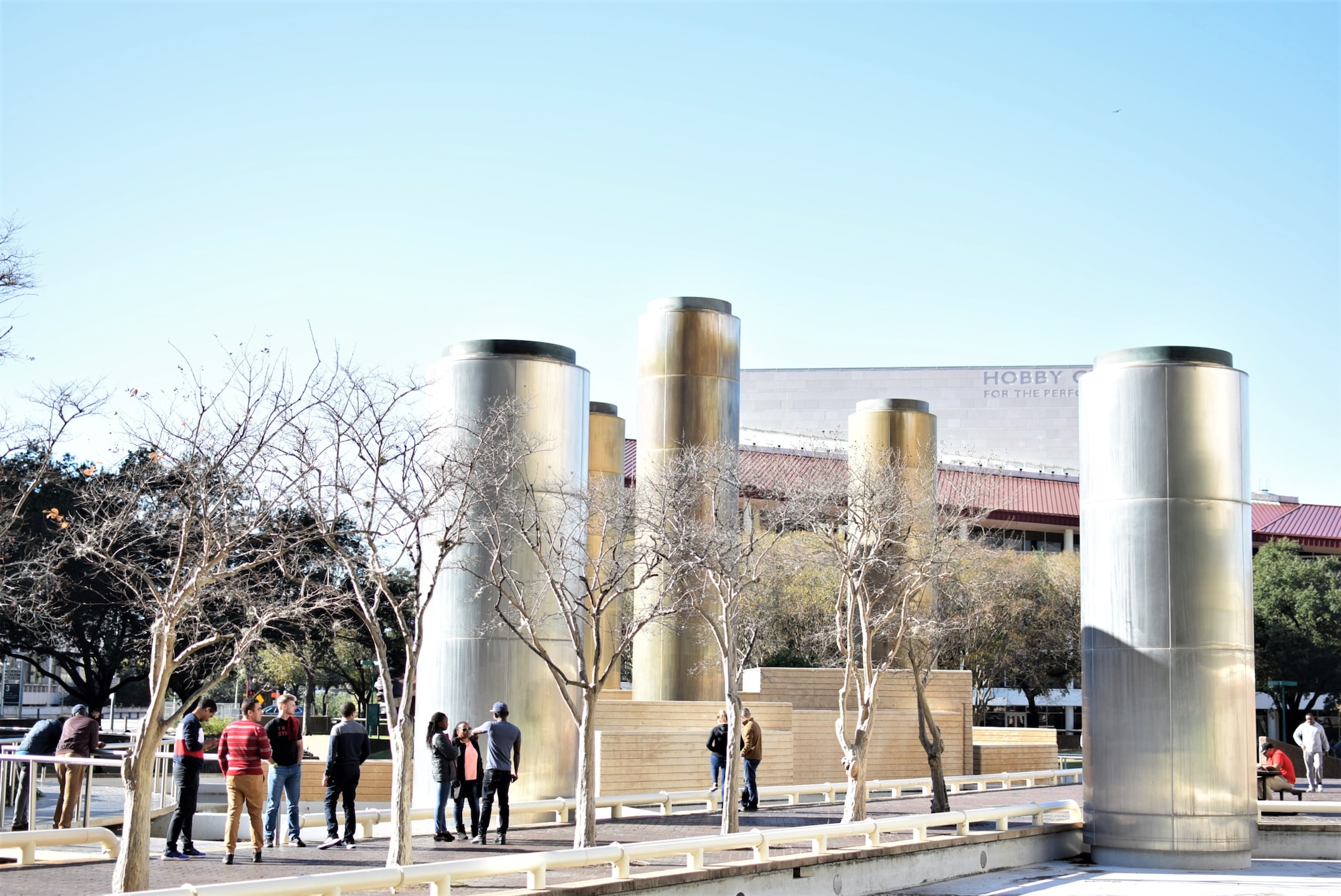 DLIELC students take the time for a stop at Tranquility Park on their way to tour NASA in Houston, Texas. It’s not only important that students interact in the classroom, but also during leisure time. This allows students to build lifelong relationship that span around the globe. (Mar 2020 by Spencer Berry)