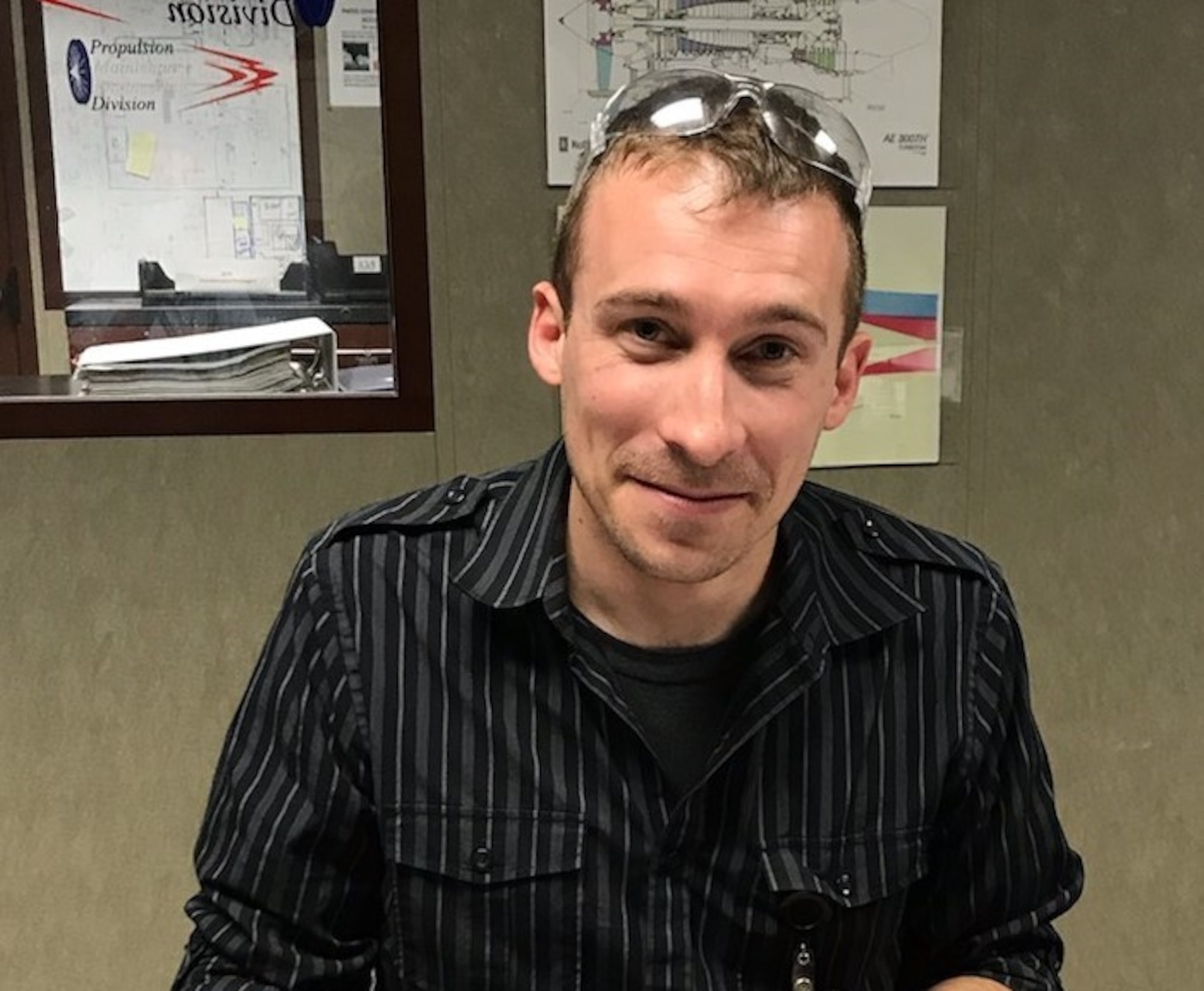 Brett Bishop, a mechanical engineer and facility manager in the 76th Propulsion Maintenance Group, played a crucial role in the group’s COVID-19 response. He worked diligently to ensure workspaces across PMXG’s facilities were prepared to prevent spread of the virus through implementation of physical barriers, hand sanitizer stations and other measures.