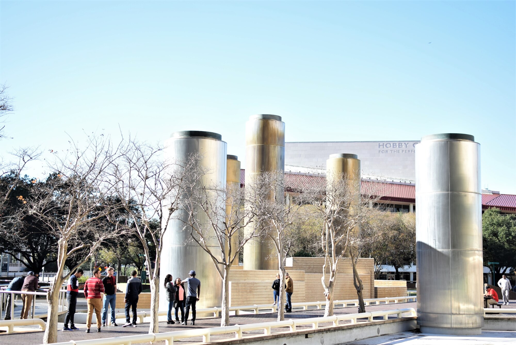 DLIELC students take the time for a stop at Tranquility Park on their way to tour NASA in Houston, Texas. It’s not only important that students interact in the classroom, but also during leisure time. This allows students to build lifelong relationship that span around the globe. (Mar 2020 by Spencer Berry)