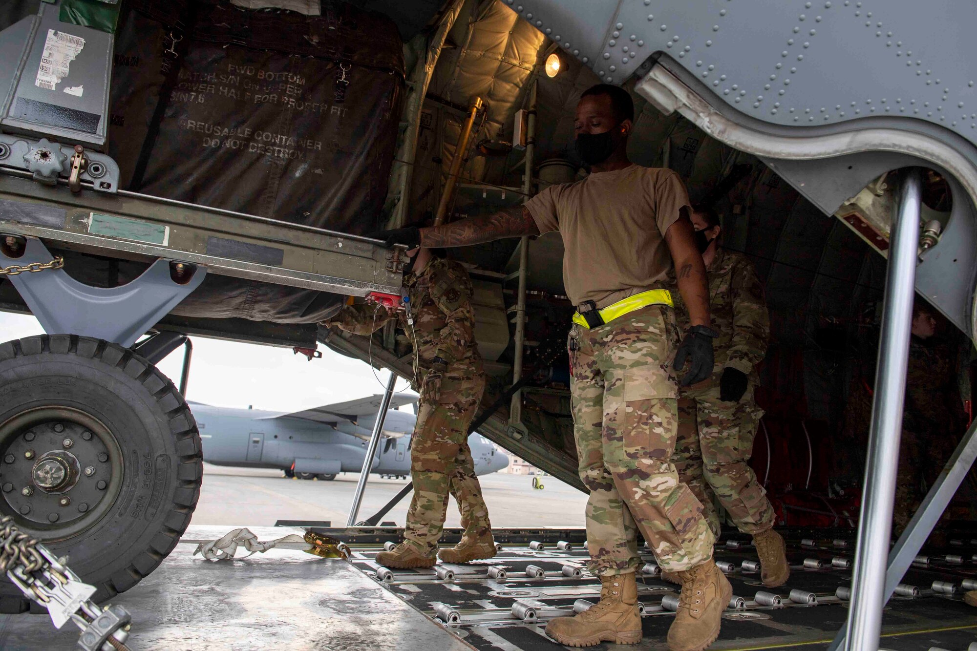 The 35th Logistics Readiness Squadron coordinated with the 36th Airlift Squadron from Yokota Air Base, Japan to conduct airland cargo training at Misawa AB, Japan, May 28.