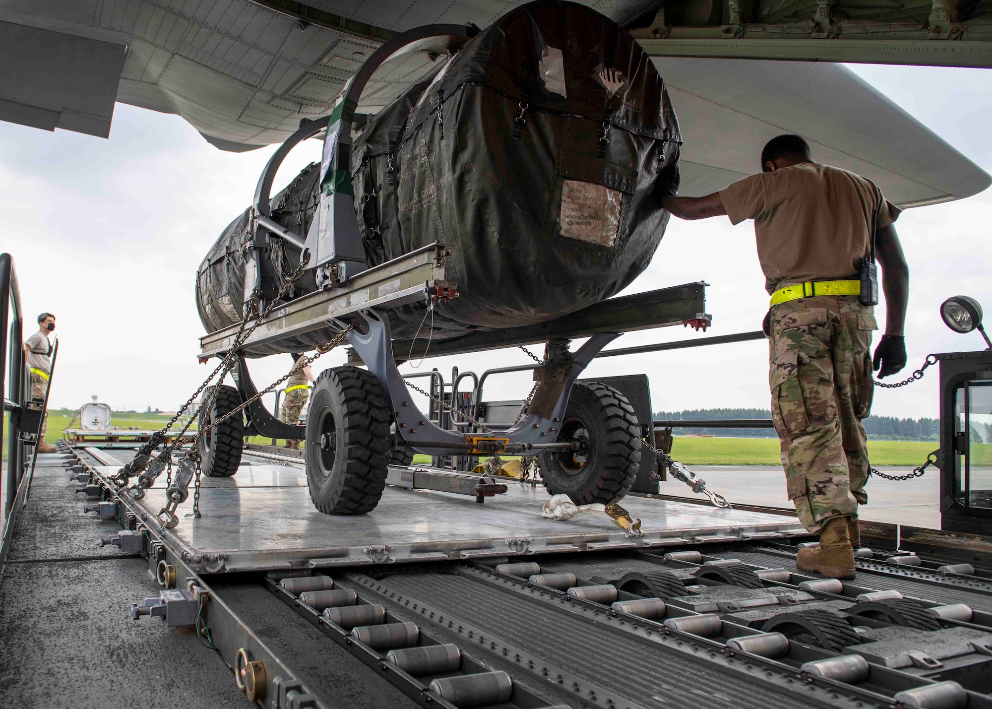 The 35th Logistics Readiness Squadron coordinated with the 36th Airlift Squadron from Yokota Air Base, Japan to conduct airland cargo training at Misawa AB, Japan, May 28.