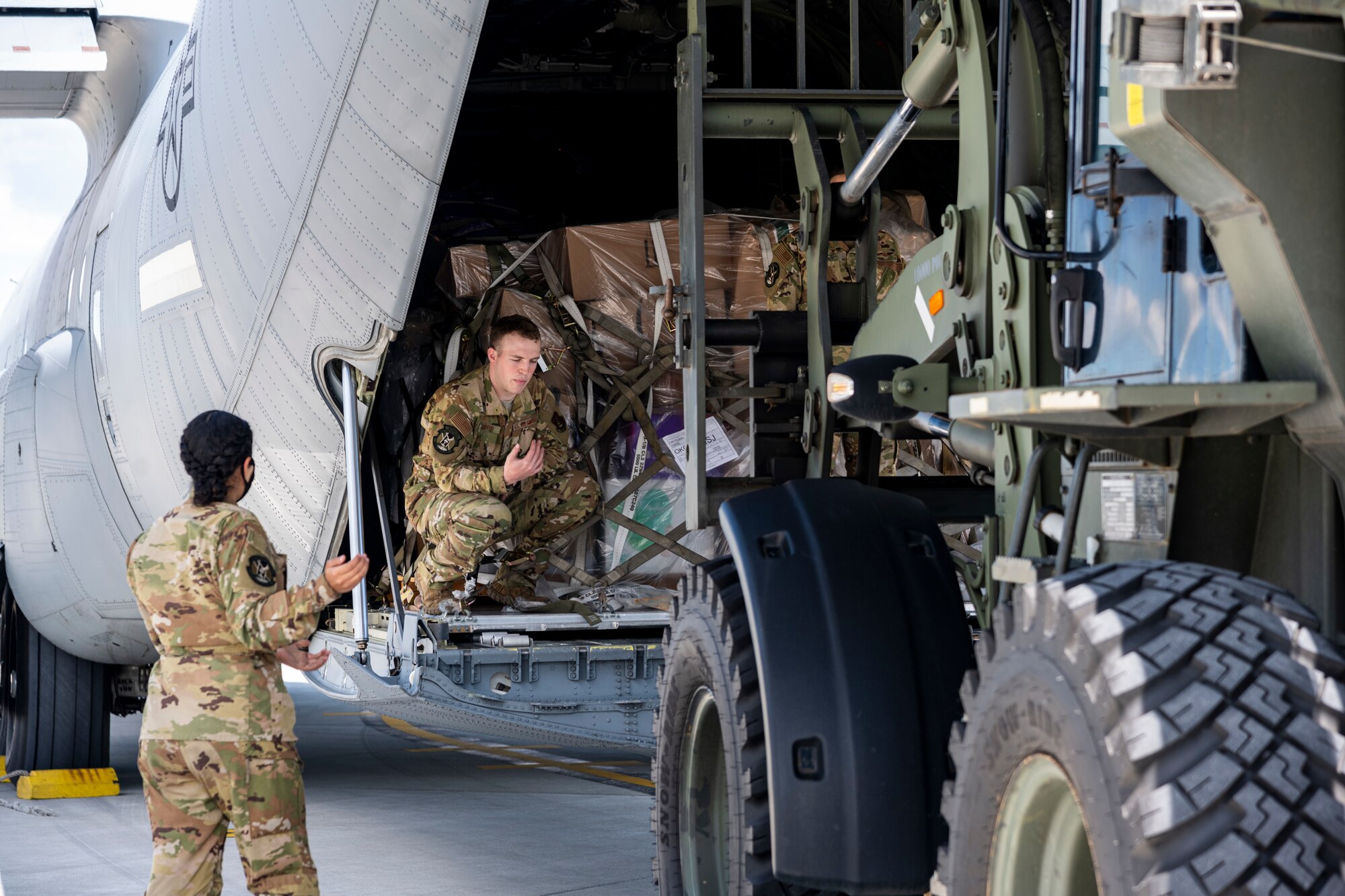 The 35th Logistics Readiness Squadron coordinated with the 36th Airlift Squadron from Yokota Air Base, Japan to conduct airland cargo training at Misawa AB, Japan, May 28.