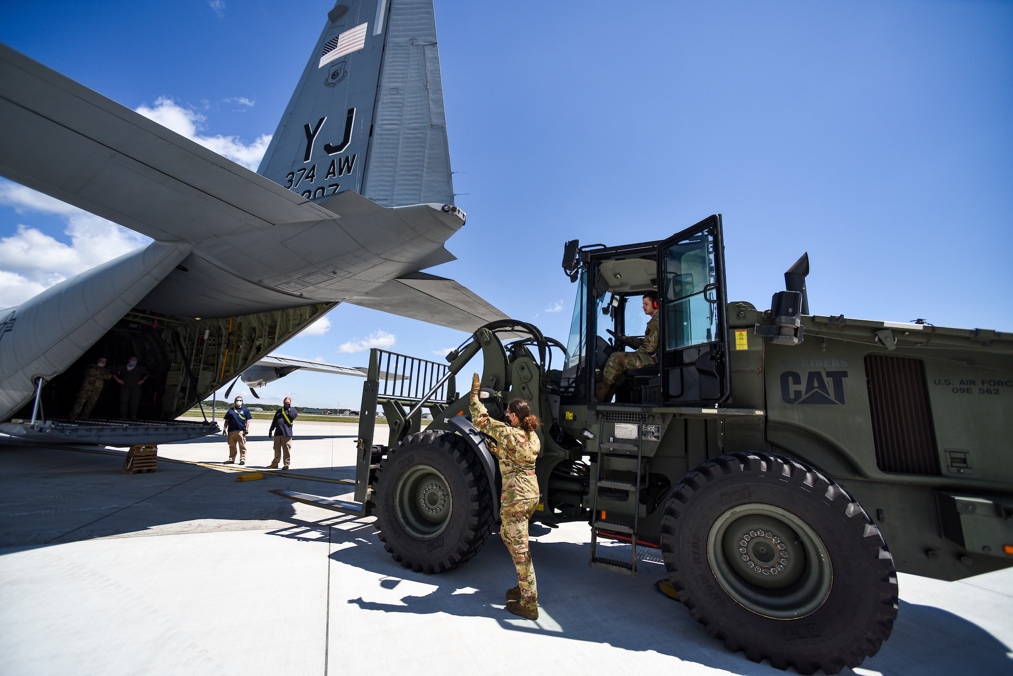 The 35th Logistics Readiness Squadron coordinated with the 36th Airlift Squadron from Yokota Air Base, Japan to conduct airland cargo training at Misawa AB, Japan, May 28.