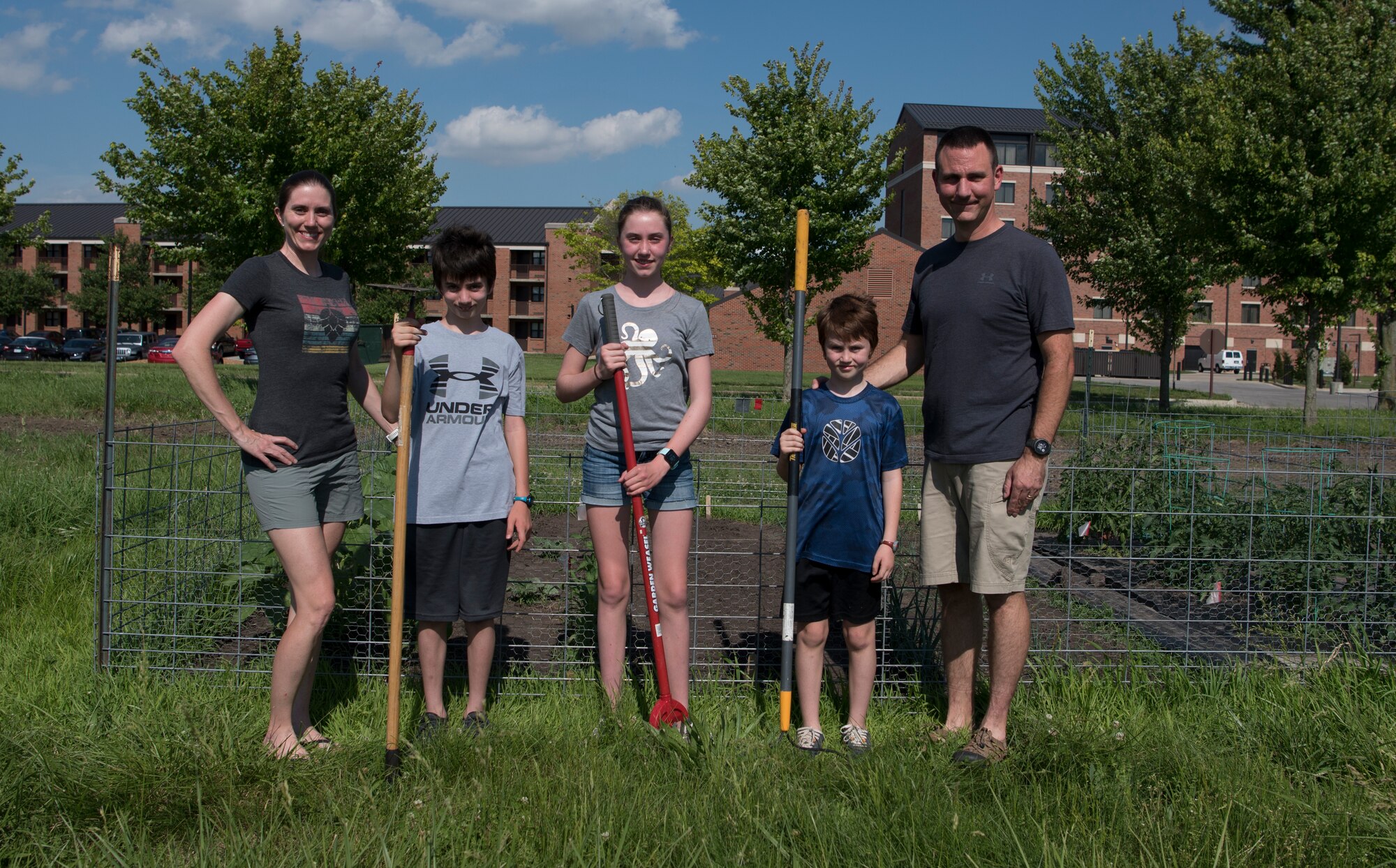 Family poses for photo