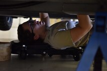 Airman 1st Class Michaela Gallegos, 437th Maintenance Squadron Aerospace Ground Equipment technician, replaces a filter on a universal hydraulic test stand at Joint Base Charleston S.C., June 3, 2020. Members of the 437th MXS accept, fix and maintain equipment used on aircraft and in back shops to do maintenance inspections in order to keep the flight line a more lethal and ready force.