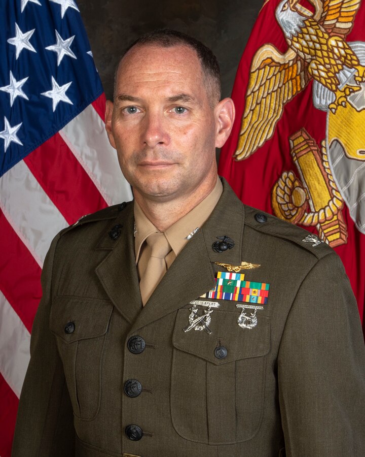 Official Photo for Col. Donnelly, Commanding Officer, Marine Aviation Training Support Group 22 (U.S. Navy photo by Anne Owens/Released)