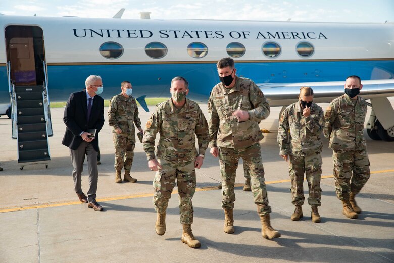 general walks off plane