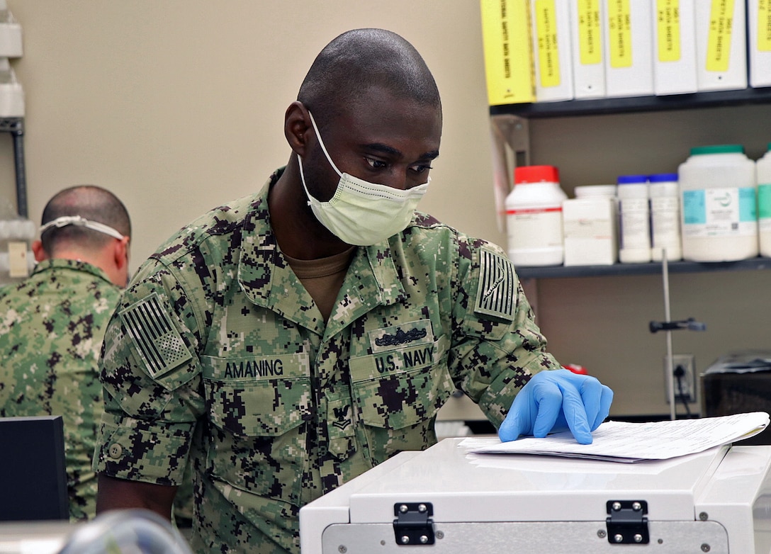 Sailor works in lab