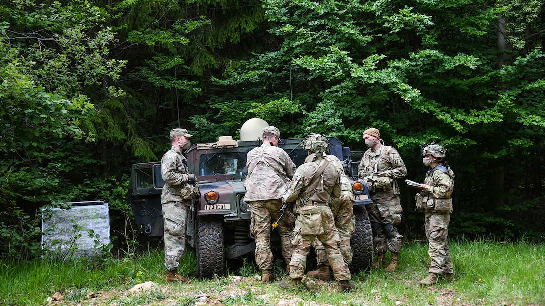 173rd Airborne Brigade troop mounted reconnaissance exercise in Hohenfels