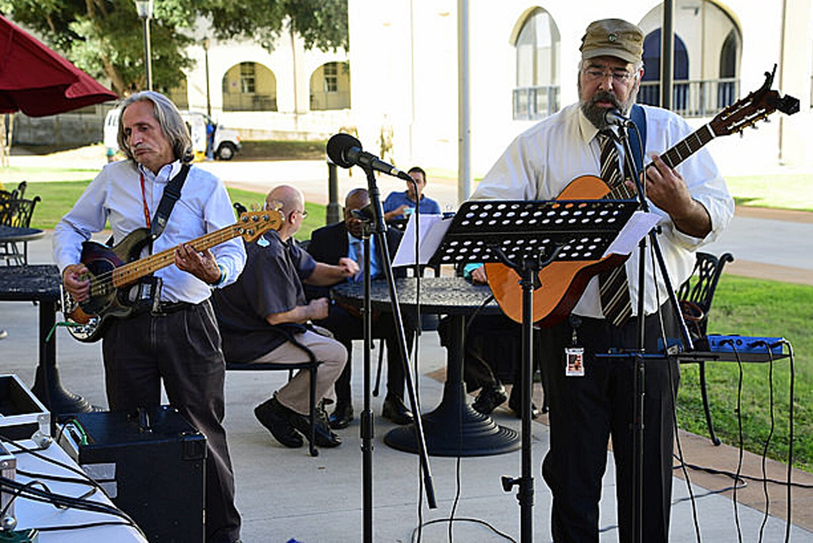 Two men playing music