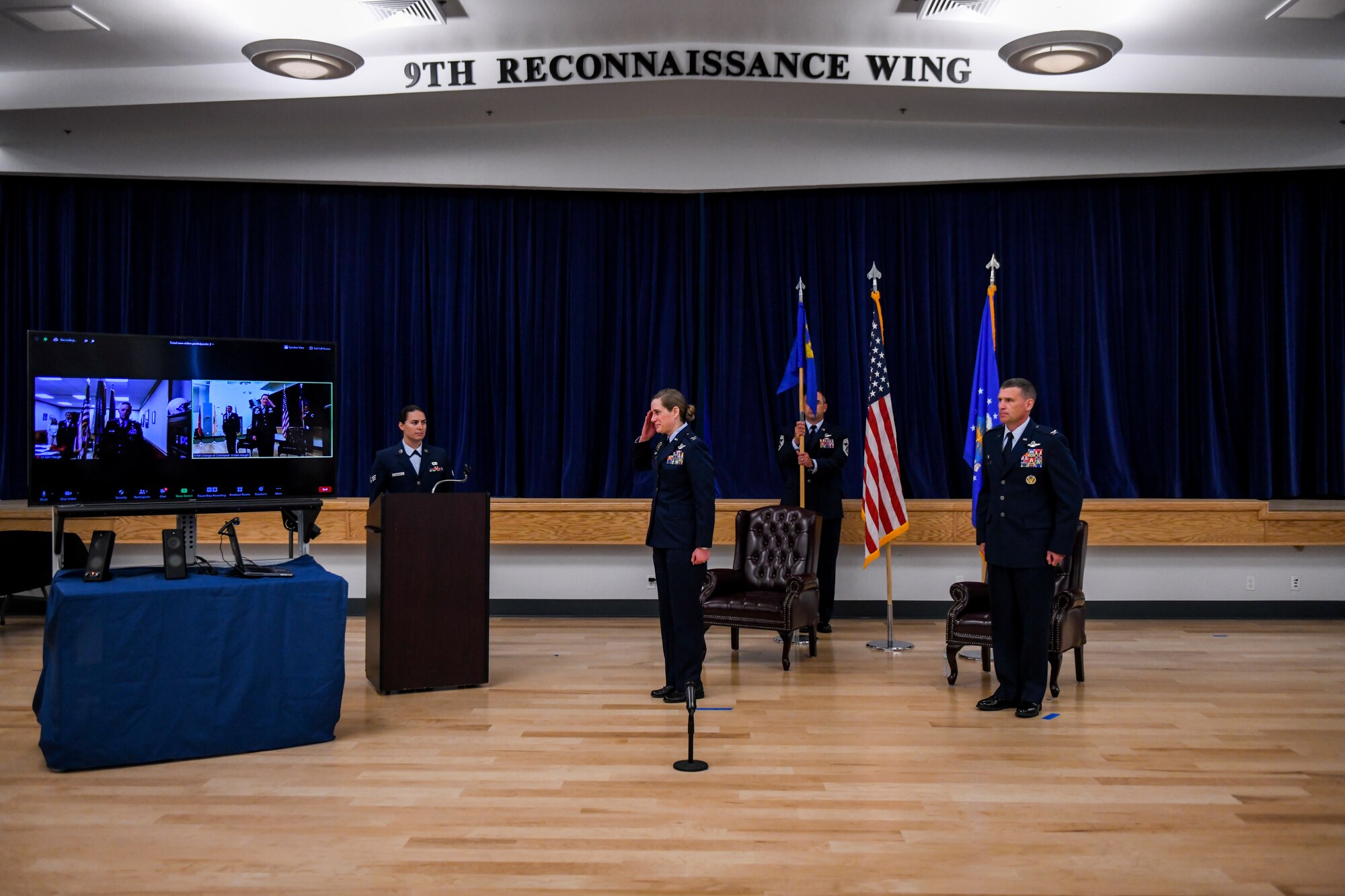 Col. Heather Fox assumed command of the 9th Reconnaissance Wing and Beale Air Force Base during a change of command ceremony June 11, 2020, at Beale Air Force Base, California.