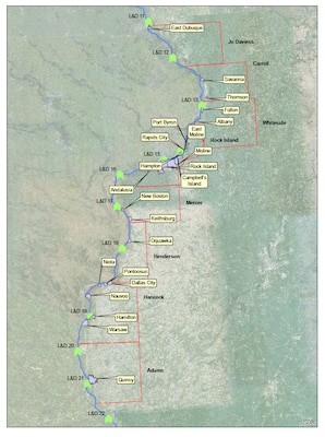 Upper Mississippi River - Illinois Flood Risk Assessment Area Map